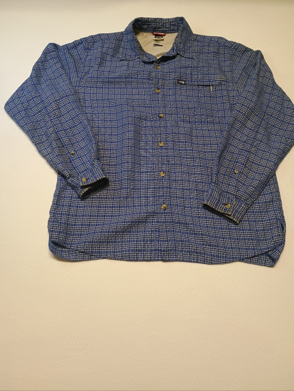 The North Face Mens  Size M Blue Plaid Lightweight Shirt Jacket